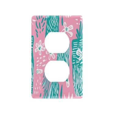 Imagem de Wassud Placa de cobertura para interruptor de luz, capa decorativa de rabiscos divertidos, placa de parede para tomadas elétricas duplex 12 x 7 cm