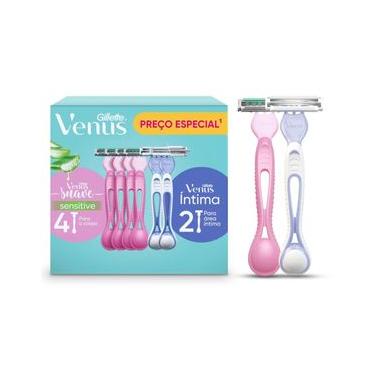 Imagem de Aparelho Descartável para Depilar Venus com 4 unidades Sensitive + 2 Intima