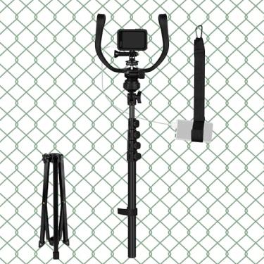 Imagem de GEEKRIA Suportes de câmera de tripé para montagem em cerca, compatíveis com iPhone 17, Hero 13, DJI Osmo Action 5 Pro, Insta360 AcePro 2, suporte de câmera de telefone ajustável para gravação