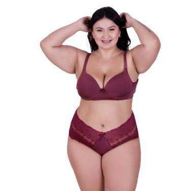 Imagem de Conjunto de Lingerie Plus Size Reforçado Sutiã e Calcinha Cintura Alta