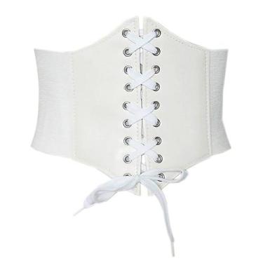 Imagem de Cinto Gótico Feminino Corselet Espartilho Steampunk - A.Cat, Branco