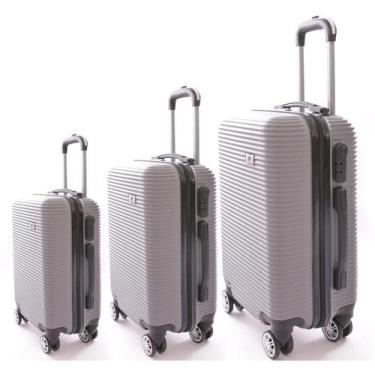 Imagem de Kit 3 Malas De Viagem Bordo, Média e Grande Em Abs C/ Rodinhas 360º - 