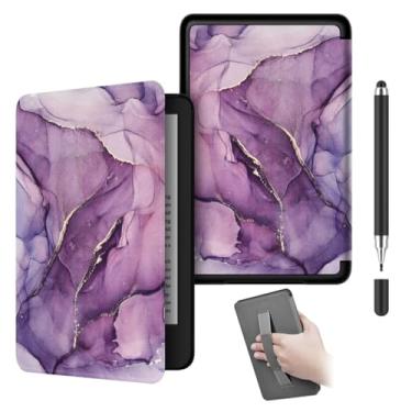 Imagem de Akacy Capa fina e leve com estampa pintada com alça de pulso para Kindle Paperwhite 7.0 (Geração 2024, números de modelo SA568B e SA569P), capa à prova d'água Wake/Sleep (14)