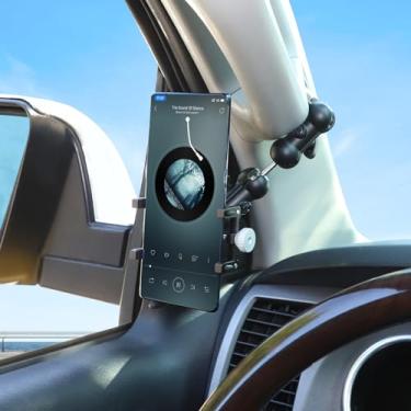Imagem de Aunginsy Suporte de telefone com alça de pilar para carro compatível com Toyota Tundra 2007-2013 lado do motorista alça A-pillar suporte de telefone ajustável antivibração clipe estabilizador