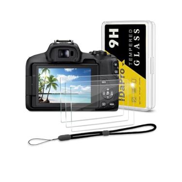 Imagem de iDaPro Protetor de tela para Canon EOS R50 + cordão de mão [3 + 1 unidade] vidro temperado