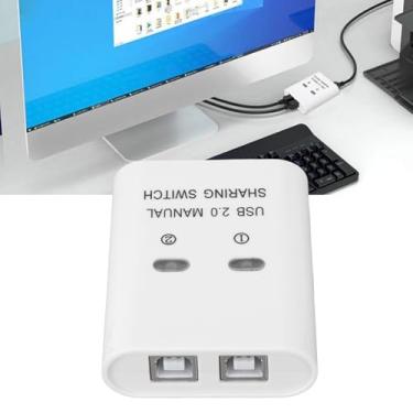 Imagem de Naroote Seletor Switch USB 2.0 2 Computadores Compartilhando 1 Dispositivo Impressora Transmissão Alta Velocidade que Economiza Tempo Hub Switch Compartilhamento USB Sem Esforço