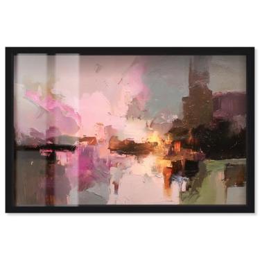 Imagem de Arte de parede rosa Creamy Rose Palette III Shadowbox impressa por Art Remedy, moldura preta, 40,6 x 28,5 cm