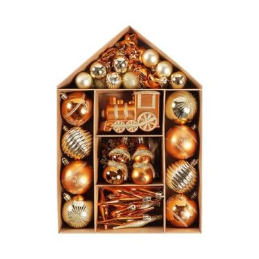 Imagem de Nishiyuenyi Conjunto de 70 Bolas de Natal para Decoração de Festas E Eventos Especiais, Incluindo Bolas Decorativas para árvore de Natal, Bronze Ouro, Tamanho real