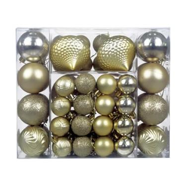 Imagem de Nishiyuenyi 48 Enfeites de Natal para Pendurar Na árvore, Bolas Decorativas para Pendurar Na Parede, Enfeites de Natal para Guirlandas E Decorações Natalinas, Ouro, Tamanho real