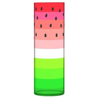 Imagem de CEBUGI Vaso de flor de grão de melancia 10 cm x 30 cm Vaso cilíndrico para flores, vaso transparente inquebrável para decoração de casa de festa de casamento