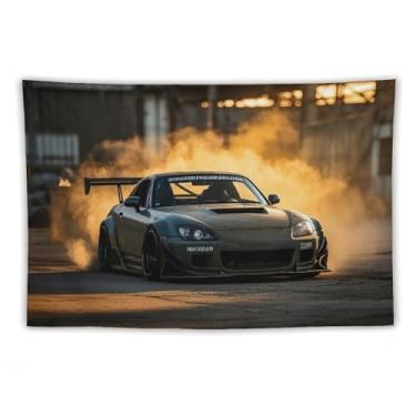 Imagem de HouLaiZhe JDM Tapeçaria de carro esportivo Drift S2000 Jdm modificação para pendurar na parede quarto decoração de casa tapeçarias estética piquenique decoração de parede arte de parede para