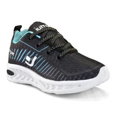 Imagem de Tênis Infantil Esportivo Masculino Feminino Unissex Jumper Confortável Resistente a Água Antiderrapante Solado Microexpandido (Preto e Verde, BR, Criança de 4 a 8 anos, Numérico, P, 26)