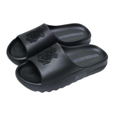 Imagem de Chinelo Nuvem Corinthians Slide Oficial Licenciado All Black-Unissex