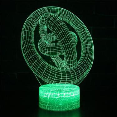 Imagem de Luz noturna 3D abstrata colorida com toque USB com acrílico e ABS - Ta