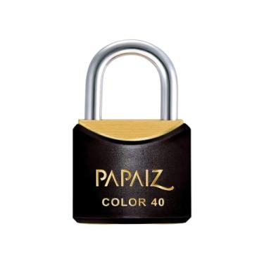 Imagem de Cadeado com Chave Cr40 Latão Preto Color Line Saco Plástico