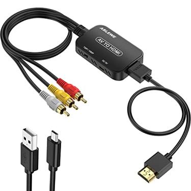 Imagem de ABLEWE Conversor RCA para HDMI, conversor AV para HDMI com cabo RCA e cabo HDMI suporta PAL/NTSC para reprodutores de DVD Roku/VHS/VCR/Blue-Ray