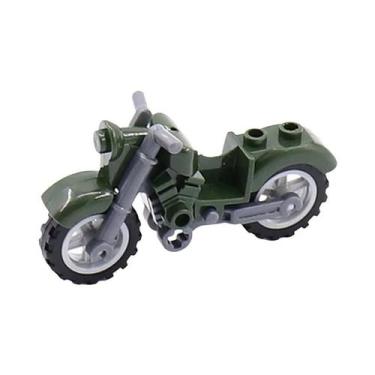 Imagem de Blocos De Montar De Moto Militar Para Crianças, Modelo De Arma, Brinqu