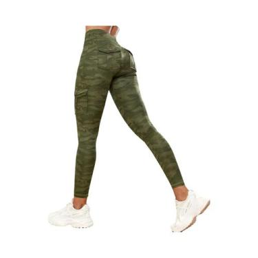 Imagem de Calças De Yoga Camufladas Com Impressão Digital, Leggings Esportivas S