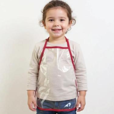 Imagem de Avental Escolar Infantil Educativo Transparente Plastico com Vies - Ge