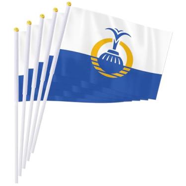 Imagem de PTEROSAUR Conjunto de bandeiras portáteis da cidade de Orlando, 14 x 20 cm, mini bandeira de Orlando para desfiles, festas, celebrações e decoração de casa (pacote com 100)