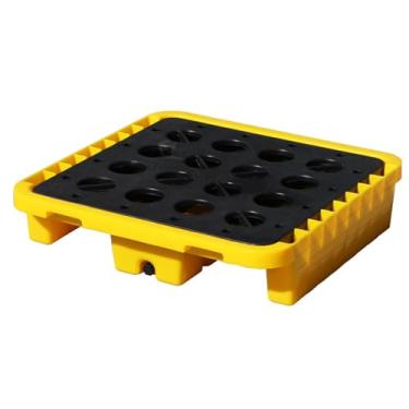 Imagem de Bandeja de tambor de óleo resistente para contenção de derramamento, palete de polietileno à prova de vazamento para armazéns e oficinas, plataforma de armazenamento empilhável para tambores de óleo e