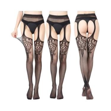 Imagem de Meias de Liga Sexy Fishnet para o Verão - Meia-Calça Alta Simplejwel, 