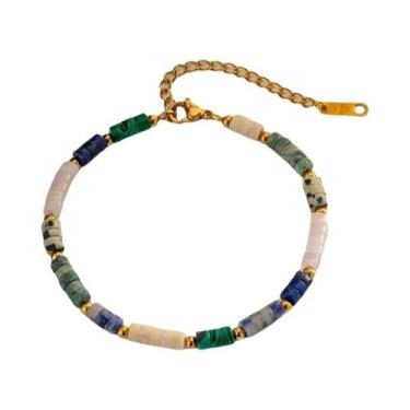 Imagem de Pulseira Ajustável Em Ouro 14k Go2boho 2023 Com Pedras Naturais, Estil