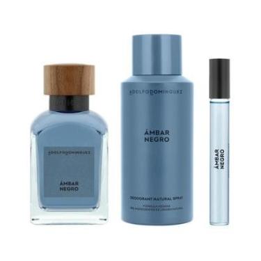 Imagem de Kit Perfume Masculino Adolfo Dominguez Âmbar Negro Eau de Parfum 150ml + 10ml com Desodorante Spray-Masculino