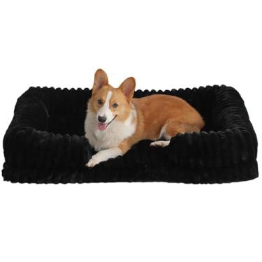Imagem de Cama de Cão Gatos São Pet Colchonete ImpermeáVel e FáCil de Limpar Sofá de Cachorro de Espuma de MemóRia de Caixa Ovos(Black,80X53X15cm)