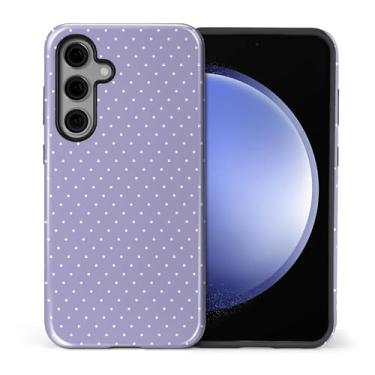 Imagem de casesok Capa para Samsung Galaxy S25 Plus, capa rígida de camada dupla + capa de telefone de silicone, proteção total à prova de choque para Samsung Galaxy S25 Plus - linda bolinhas roxas