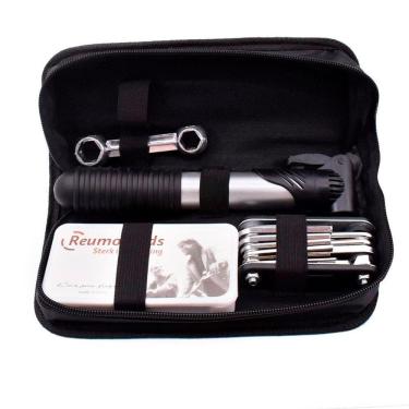 Imagem de Kit Ferramentas Bicicleta Bomba Ar Reparo Bolsa Preto