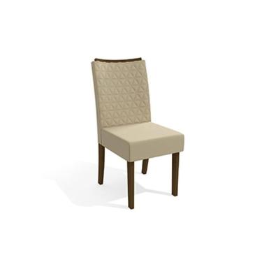Imagem de Kit 2 Cadeiras Sala Jantar Rosa 2CAD129 Madeirado 2 Un Walnut/Linho Bege - Kappesberg