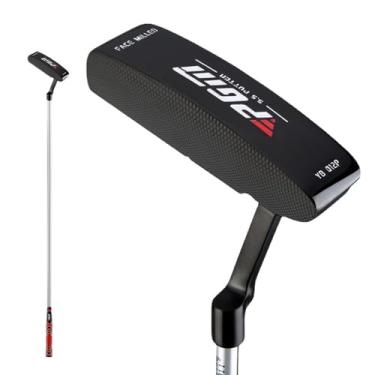 Imagem de Taco de golfe masculino canhoto ou direito de aço inoxidável para iniciantes para treinador de exercícios vara de golfe para taco de golfe (esquerda, preta)