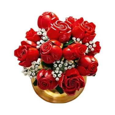 Imagem de Blocos De Montar Buquê De Flores Eternas Brinquedo Bonsai Presentes Pa