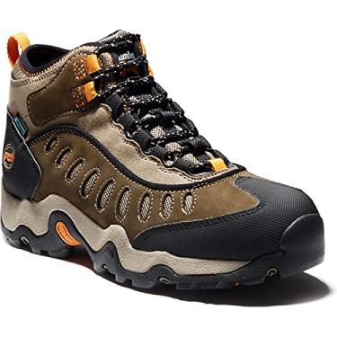 Imagem de Tênis masculino de cadarço à prova d'água com cadarço e cano médio Mudslinger da Timberland PRO, Brown Nubuck, 13 Wide