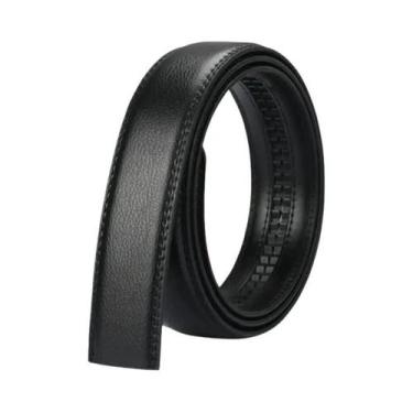 Imagem de Cinto De Couro PU Masculino Com Fivela Automática De 3,5cm De Largura,