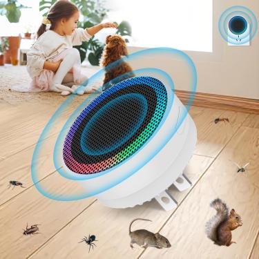 Imagem de JNKNT Repelente ultrassônico de controle de pragas, repelente interno de insetos, mini dispositivo de controle de pragas para casa, repelente ultrassônico para mouse, roedor, barata, ratos, mosquito