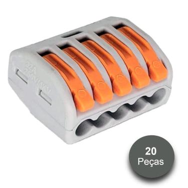 Imagem de Emenda Eletrica Tipo Borne 5 Entradas 20 Peças