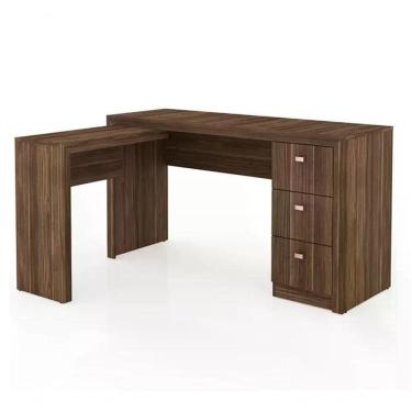 Imagem de Escrivaninha De Canto Reversível Me4101 Nogal Nogal