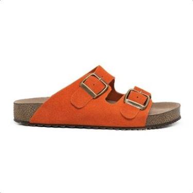 Imagem de Chinelo Slide Sandália Papete Feminina em Couro Anatômico-Feminino