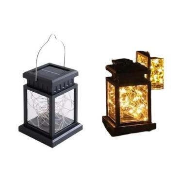 Imagem de Lanterna Solar Externa De Ferro Vazado, Luz Decorativa Para Pátio, Jar