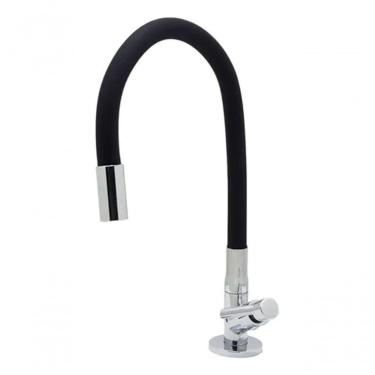 Imagem de Torneira Cozinha Mesa Bancada Tubo Flexível Color Preto 1/4 De Volta C29