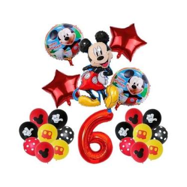 Imagem de Conjunto De Balões Disney Mickey Mouse Com 14 Peças Para Decoração De 