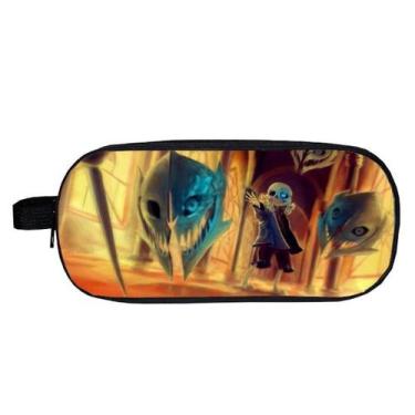 Imagem de Bolsa de lápis Undertales Anime Poliéster Impermeável 24x11x7cm - yiwe
