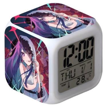 Imagem de Relógio digital LED Oshi No Kos Square com função de despertador - yiw