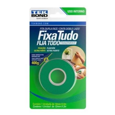 Imagem de Fita Dupla Face Acrílica Interior 12mm x 2M Transparente Tekbond