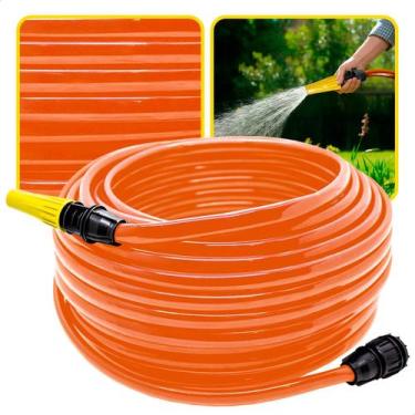 Imagem de Mangueira de Jardim Antitorção Parede Reforçada com Esguicho e União -