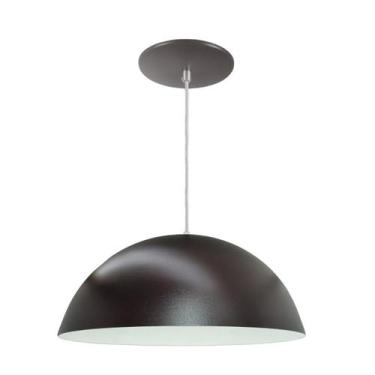 Imagem de Luminária Pendente Meia Lua 40cm Interior Branco Brilho Fiação 110/220