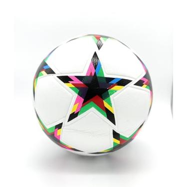 Imagem de Bola de futebol de qualidade da Copa do Mundo Tamanho 5 Bola de fósforo colada termicamente com costura sem costura - Peso oficial - Couro PU de alta qualidade profissional de longa duração - Pelota