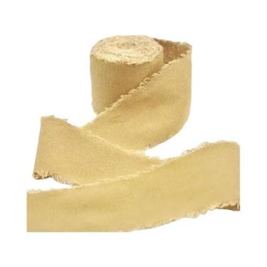 Imagem de Fita De Algodão E Linho Com Bordas Desfiadas, 4CMx5M, Para Buquês De C